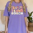Trick Or Teach With Symbols Special Education Teacher Spooky Women's Comfort Colors T-Shirt Violet Trick Or Teach With Symbols Special Education Teacher Spooky Women's Comfort Colors T-Shirt Violet