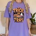 Trick Or Tray Halloween Cafeteria Teacher School Women's Comfort Colors T-Shirt Violet