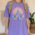 Twinning With My Teacher Bestie Rainbow Matching Teachers Women's Comfort Colors T-Shirt Violet
