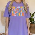 Twinning With My Teacher Bestie Twin Day Matching For Men Women Kids Women's Comfort Colors T-Shirt Violet