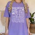 Typography 1st Grade Team Student Teacher Women's Comfort Colors T-Shirt Violet