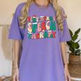 Verry Merry Speech Language Pathologist Teacher Christmas Women's Comfort Colors T-Shirt Violet Verry Merry Speech Language Pathologist Teacher Christmas Women's Comfort Colors T-Shirt Violet