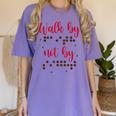 Visually Impaired Teacher Braille Bible Verse Walk By Faith Women's Comfort Colors T-Shirt Violet Visually Impaired Teacher Braille Bible Verse Walk By Faith Women's Comfort Colors T-Shirt Violet