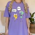 Wait What English Teacher Grammar Police Grammarian Women's Comfort Colors T-Shirt Violet Wait What English Teacher Grammar Police Grammarian Women's Comfort Colors T-Shirt Violet
