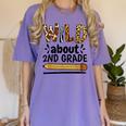 Wild About 2Nd Grade School Grade Teacher Women's Comfort Colors T-Shirt Violet