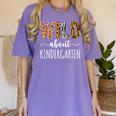 Wild About Kindergarten Teacher Leopard Print Women's Comfort Colors T-Shirt Violet Wild About Kindergarten Teacher Leopard Print Women's Comfort Colors T-Shirt Violet
