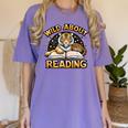 Wild About Reading Tiger For Teachers & Students Women's Comfort Colors T-Shirt Violet Wild About Reading Tiger For Teachers & Students Women's Comfort Colors T-Shirt Violet