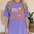 Will Trade Students For Candy Halloween Costume Teacher Women's Comfort Colors T-Shirt Violet