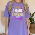 Will Trade Students For Candy Teacher Cute Halloween Costume Women's Comfort Colors T-Shirt Violet Will Trade Students For Candy Teacher Cute Halloween Costume Women's Comfort Colors T-Shirt Violet