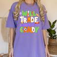 Will Trade Students For Candy Teacher Cute Halloween Costume Women's Comfort Colors T-Shirt Violet Will Trade Students For Candy Teacher Cute Halloween Costume Women's Comfort Colors T-Shirt Violet