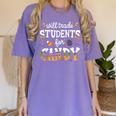 Will Trade Students For Candy Teacher Halloween Costume Tee Women's Comfort Colors T-Shirt Violet Will Trade Students For Candy Teacher Halloween Costume Tee Women's Comfort Colors T-Shirt Violet