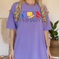 Women Art Teacher Back To School Artist Primary Color Theory Women's Comfort Colors T-Shirt Violet