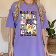 Women Halloween The Teacher Tour Ghosts Pencil Pumpkins Women's Comfort Colors T-Shirt Violet Women Halloween The Teacher Tour Ghosts Pencil Pumpkins Women's Comfort Colors T-Shirt Violet