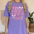 Women Teacher In Progress Coquette Pink Bow Future Teacher Women's Comfort Colors T-Shirt Violet Women Teacher In Progress Coquette Pink Bow Future Teacher Women's Comfort Colors T-Shirt Violet
