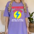 Wonder Teacher Costume Shirt Teacher Halloween Costume Men Women Women's Comfort Colors T-Shirt Violet Wonder Teacher Costume Shirt Teacher Halloween Costume Men Women Women's Comfort Colors T-Shirt Violet