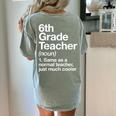 6th Grade Teacher Definition Back To School First Day Women's Comfort Colors T-Shirt Back Print Bay
