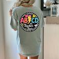 ABCD The Teacher Tour Back To School First Day Of School Women's Comfort Colors T-Shirt Back Print Bay