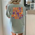 ABCs Learning Kindergarten Teacher Halloween Alphabet Women's Comfort Colors T-Shirt Back Print Bay ABCs Learning Kindergarten Teacher Halloween Alphabet Women's Comfort Colors T-Shirt Back Print Bay