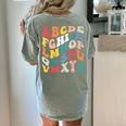 Alphabet Hi Back To School ABC Pre K Kindergarten Teacher Women's Comfort Colors T-Shirt Back Print Bay