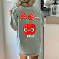 A Is For Apple Pre-K Kindergarten Teacher Student Women's Comfort Colors T-Shirt Back Print Bay
