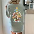 Art Christmas Tree Merry Christmas Artist Art Teacher Women's Comfort Colors T-Shirt Back Print Bay