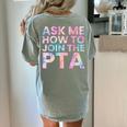 Ask Me How To Join PTA Crew Parent Teacher Matching School Women's Comfort Colors T-Shirt Back Print Bay Ask Me How To Join PTA Crew Parent Teacher Matching School Women's Comfort Colors T-Shirt Back Print Bay