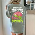 Assistant Principals Love Brains Zombie Teacher Halloween Women's Comfort Colors T-Shirt Back Print Bay