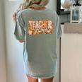 Autumn Pumpkin Thanksgiving Coffee Floral Teacher Fall Women's Comfort Colors T-Shirt Back Print Bay Autumn Pumpkin Thanksgiving Coffee Floral Teacher Fall Women's Comfort Colors T-Shirt Back Print Bay