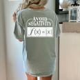 Avoid Negativity Math Teacher Women's Comfort Colors T-Shirt Back Print Bay