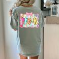 Back To School Pre-K Preppy Teacher Girl Women's Comfort Colors T-Shirt Back Print Bay