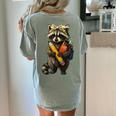 Back To School Raccoon Teachers Student Kids Women's Comfort Colors T-Shirt Back Print Bay