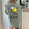 Bee Kind Bumble Bee Anti Bullying Teacher Kindness Matters Women's Comfort Colors T-Shirt Back Print Bay
