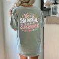 Being Bilingual Is A Superpower ESL Teacher School Women's Comfort Colors T-Shirt Back Print Bay Being Bilingual Is A Superpower ESL Teacher School Women's Comfort Colors T-Shirt Back Print Bay