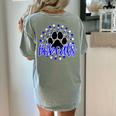 Blue Bobcats School Spirit Coquette Bow Mascot Teacher Women's Comfort Colors T-Shirt Back Print Bay