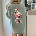 Book Lover Cute Flamingo Reading Teacher Librarian Women Women's Comfort Colors T-Shirt Back Print Bay