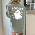 Books Halloween Librarian Teacher Reader Reading Book Lover Women's Comfort Colors T-Shirt Back Print Bay