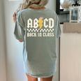 Boys Girls Teachers Rock Back To School ABCD Back In Class Women's Comfort Colors T-Shirt Back Print Bay