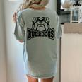 Bulldogs Teacher Student School Sports Fan Team Spirit Women's Comfort Colors T-Shirt Back Print Bay
