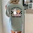 You Cant Scare Me I Teach First Grade Teacher Halloween Women's Comfort Colors T-Shirt Back Print Bay