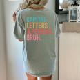 Capital Letters And Periods Bruh Teacher Women's Comfort Colors T-Shirt Back Print Bay Capital Letters And Periods Bruh Teacher Women's Comfort Colors T-Shirt Back Print Bay
