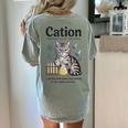 Cation Shirt Cat Science Chemistry Teacher Chemist Pun Women's Comfort Colors T-Shirt Back Print Bay