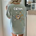 Catom Science Teacher Chemistry Lover Physics School Cat Women's Comfort Colors T-Shirt Back Print Bay