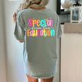 Color Special Education Squad Groovy Dream Team SPED Teacher Women's Comfort Colors T-Shirt Back Print Bay