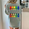 Colorful Crayon Kindergarten Team Tee For Teachers Students Men Women Kids Women's Comfort Colors T-Shirt Back Print Bay