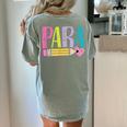 Colorful PARA Teacher Paraprofessional Cute Pencil Women's Comfort Colors T-Shirt Back Print Bay