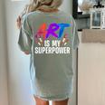 Cool Art For Men Women Art Teacher Artist Painter Superpower Women's Comfort Colors T-Shirt Back Print Bay