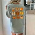 Coquette Teach Teacher Bows Thanksgiving Turkey Fall Autumn Women's Comfort Colors T-Shirt Back Print Bay Coquette Teach Teacher Bows Thanksgiving Turkey Fall Autumn Women's Comfort Colors T-Shirt Back Print Bay