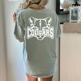 Cougars Teacher Student School Sports Fan Team Spirit Women's Comfort Colors T-Shirt Back Print Bay