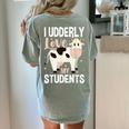 Cow Teacher Lover Women's Comfort Colors T-Shirt Back Print Bay