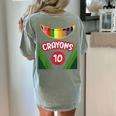 Crayon Box Fun Teacher Student Crayon Squad Halloween 2022 Women's Comfort Colors T-Shirt Back Print Bay